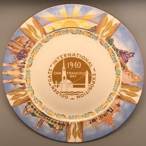 Vintage 1940 Art Deco Golden Gate Exposition Plate